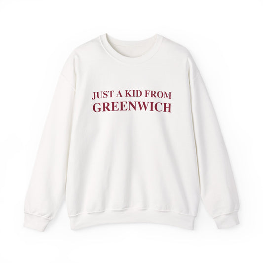 Just a kid from Greenwich Unisex Heavy Blend™ Crewneck Sweatshirt