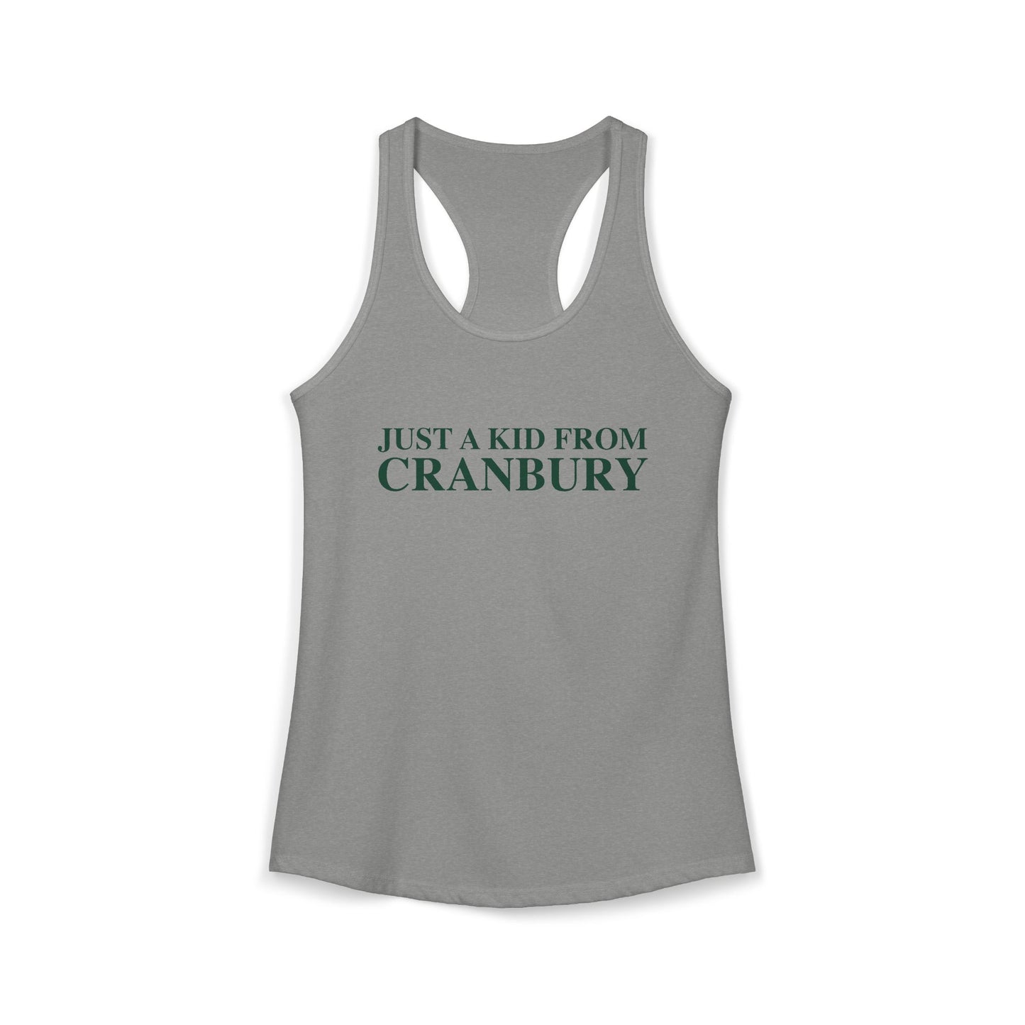Just a kid from Cranbury Women's Ideal Racerback Tank Top