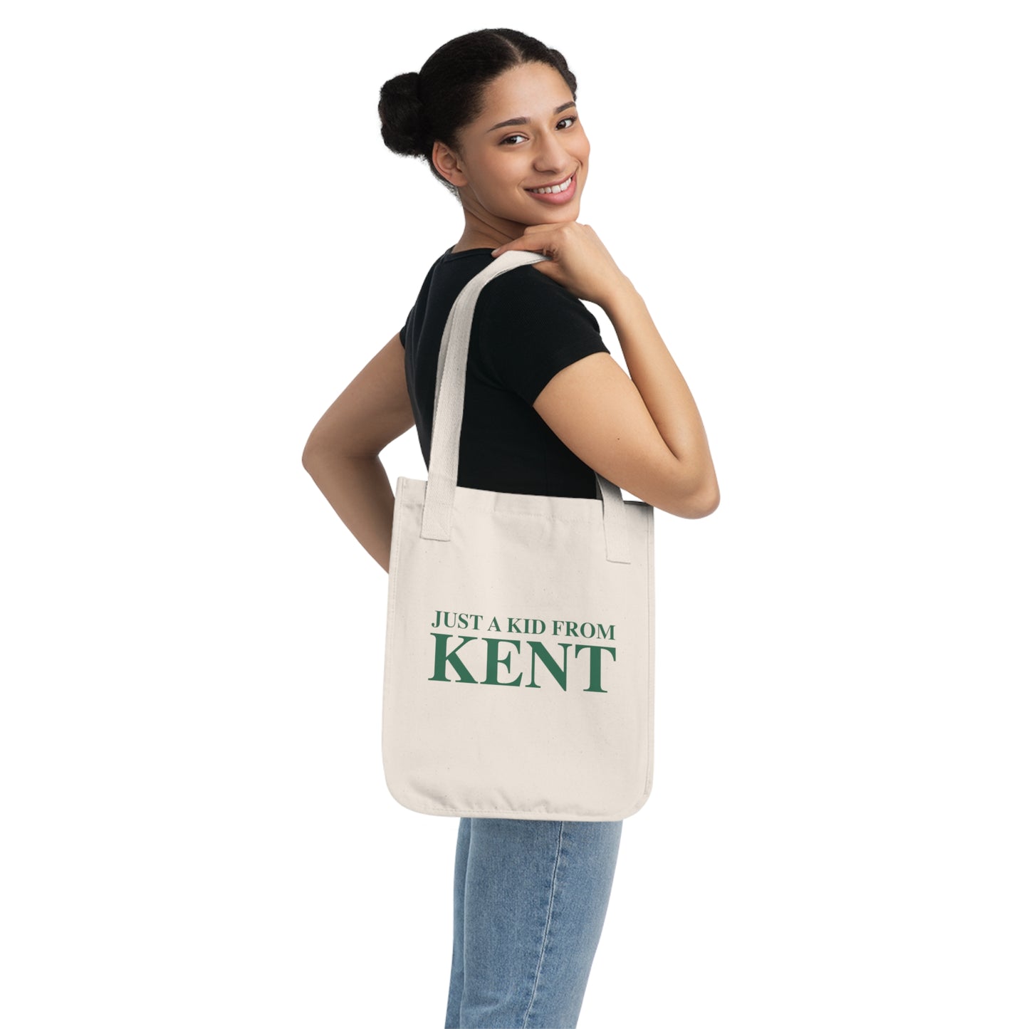Just a kid from Kent Organic Canvas Tote Bag