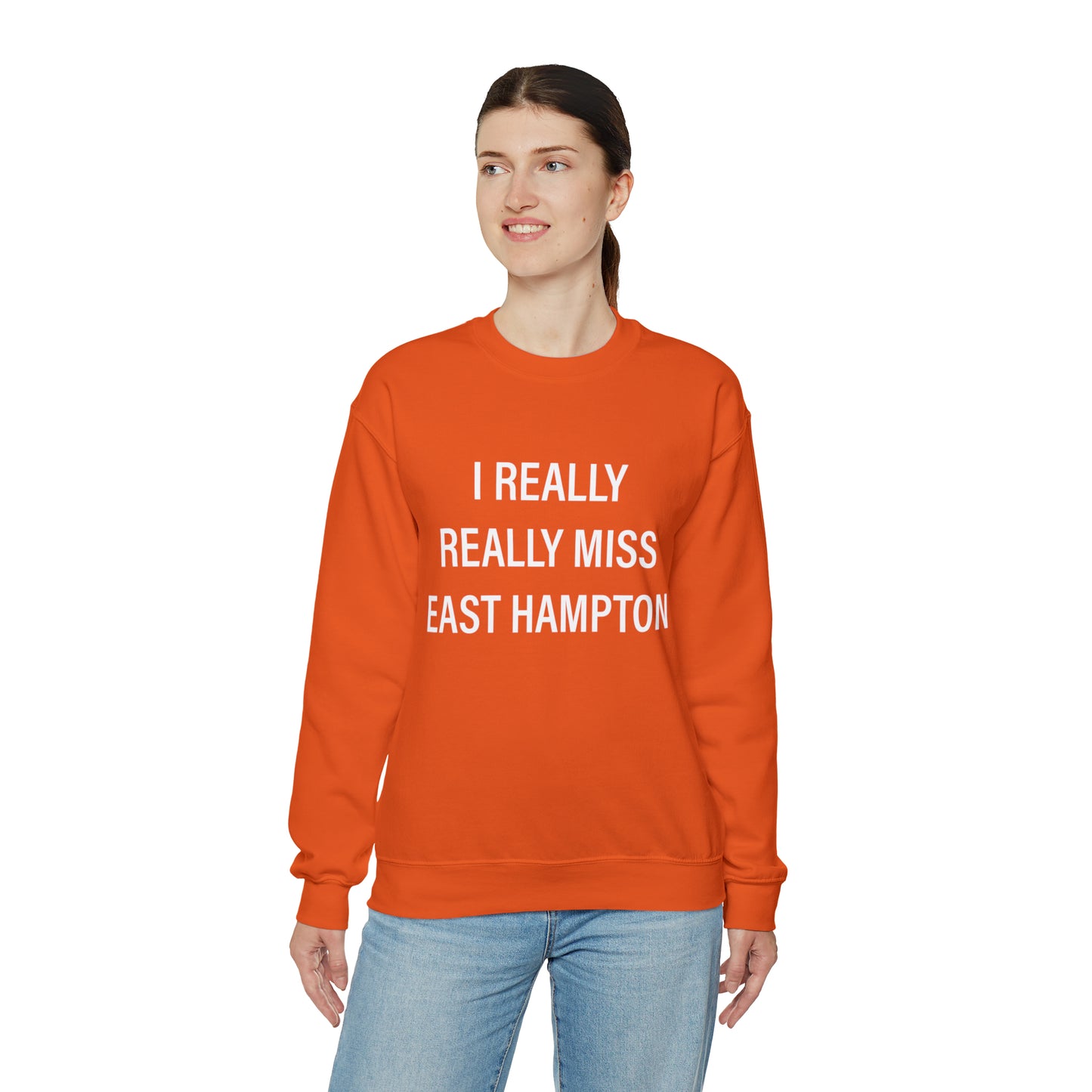 I Really Really Miss East Hampton (white) Unisex Heavy Blend™ Crewneck Sweatshirt