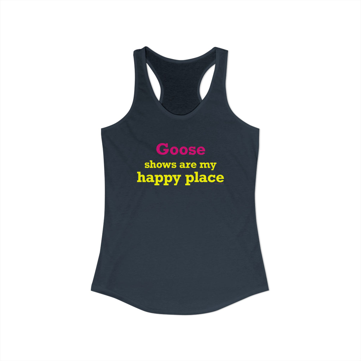 Goose Shows Are My Happy Place - Yellow & Pink Women's Ideal Racerback Tank Top