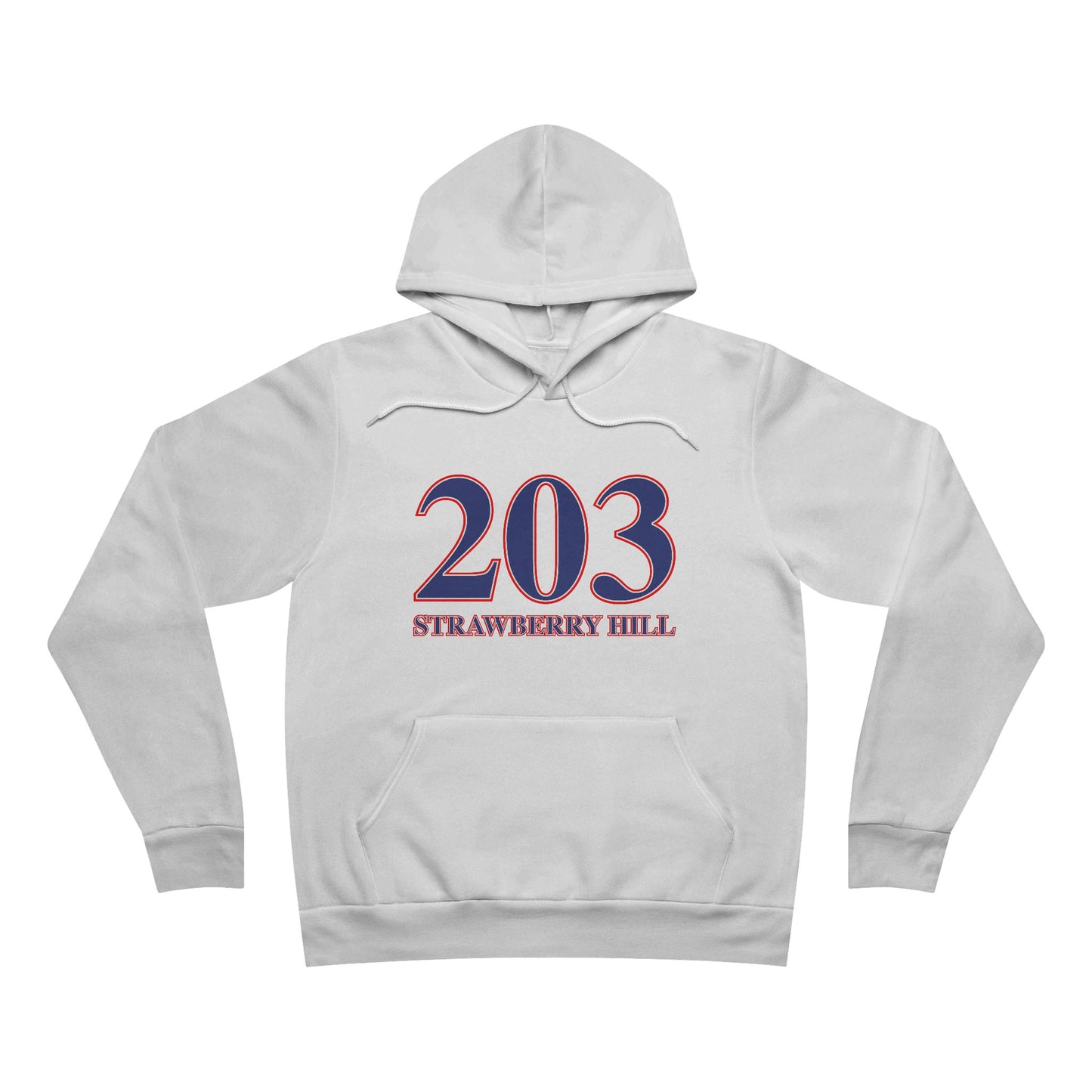 203 Strawberry Hill Red, White & Blue Unisex Sponge Fleece Pullover Hoodie