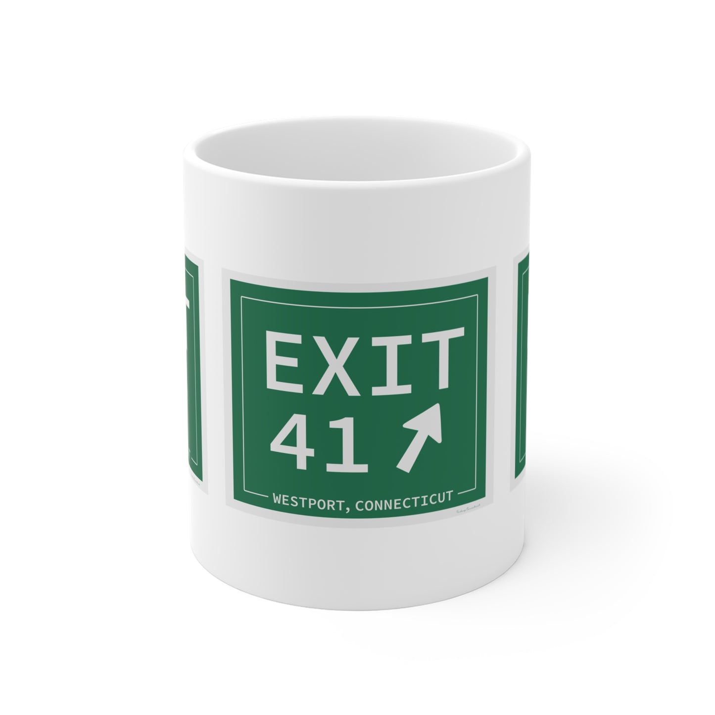 Vintage Exit 41 Merritt Parkway Sign Mug 11oz