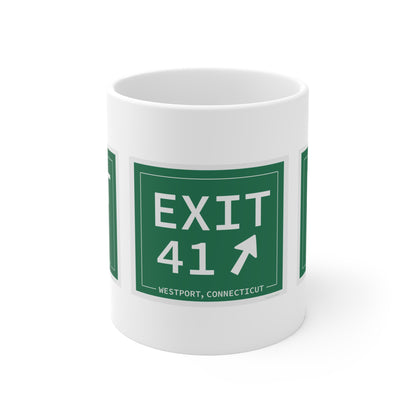 Vintage Exit 41 Merritt Parkway Sign Mug 11oz
