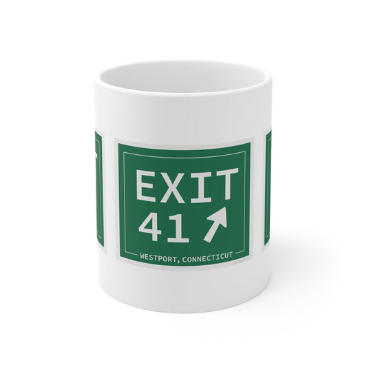 Vintage Exit 41 Merritt Parkway Sign Mug 11oz