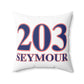 203 Seymour Red White & Blue Spun Polyester Square Pillow