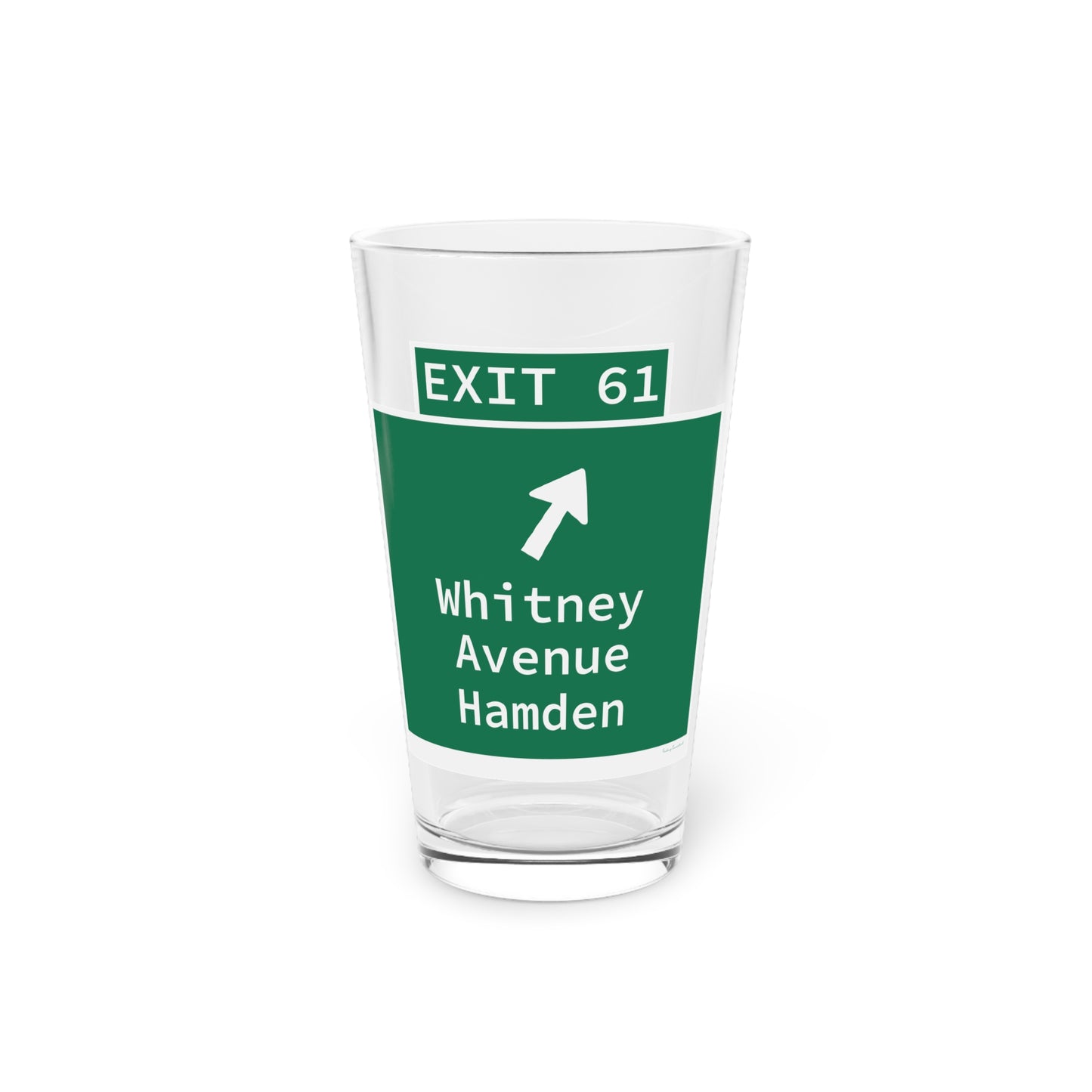 Vintage WCP Exit 61 Sign Pint Glass, 16oz