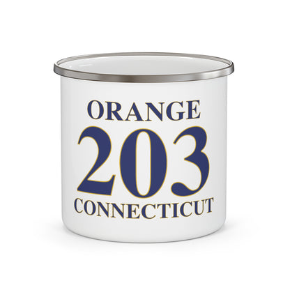 Orange 203 Connecticut Enamel Camping Mug
