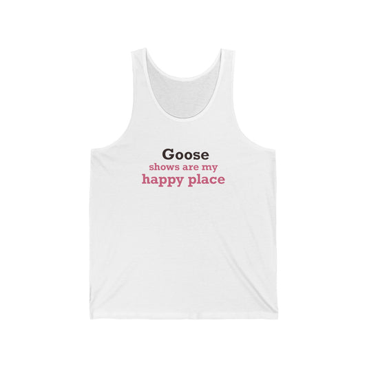 Goose Shows Are My Happy Place - Pink & Espresso Unisex Jersey Tank Top