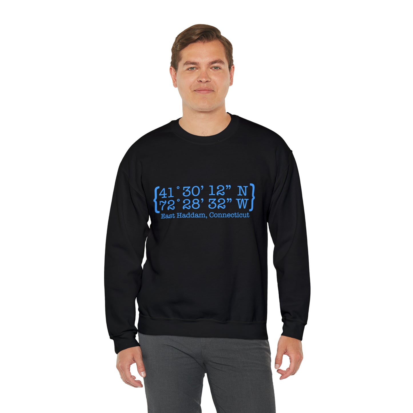 East Haddam Coordinates Unisex Heavy Blend™ Crewneck Sweatshirt