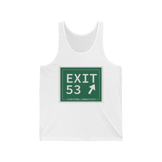 Vintage Exit 53  Merritt Parkway Sign Unisex Jersey Tank Top