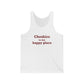 Cheshire is My Happy Place Unisex Jersey Tank Top