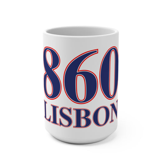 860 Lisbon Red, White & Blue Mug 15oz