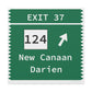 Vintage Merritt Parkway Exit 37 Sign Matte Canvas, Stretched, 1.25"