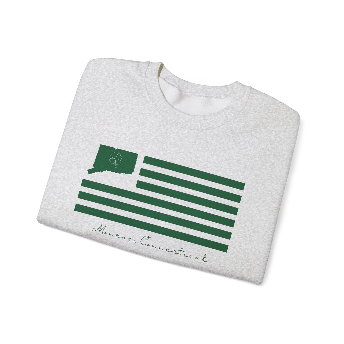 Monroe Connecticut St Patrick’s Day Flag Unisex Heavy Blend™ Crewneck Sweatshirt