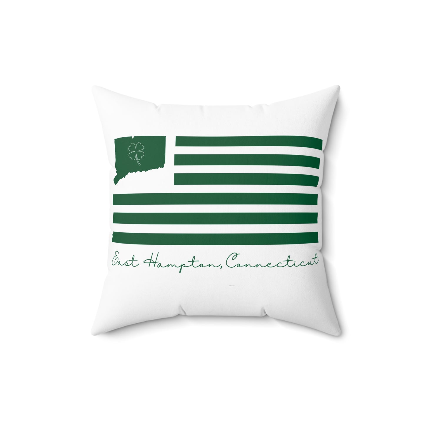 East Hampton Connecticut St. Patrick’s Day Flag Spun Polyester Square Pillow