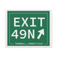 Vintage Exit 49N  Merritt Parkway Sign Matte Canvas, Stretched, 1.25"
