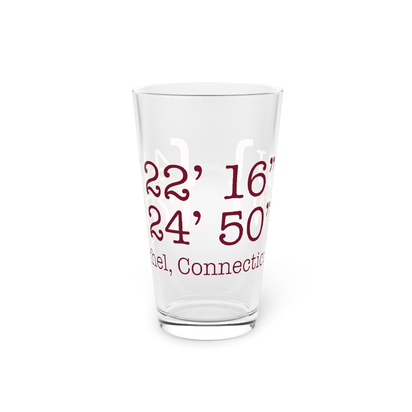 Bethel Coordinates Pint Glass, 16oz