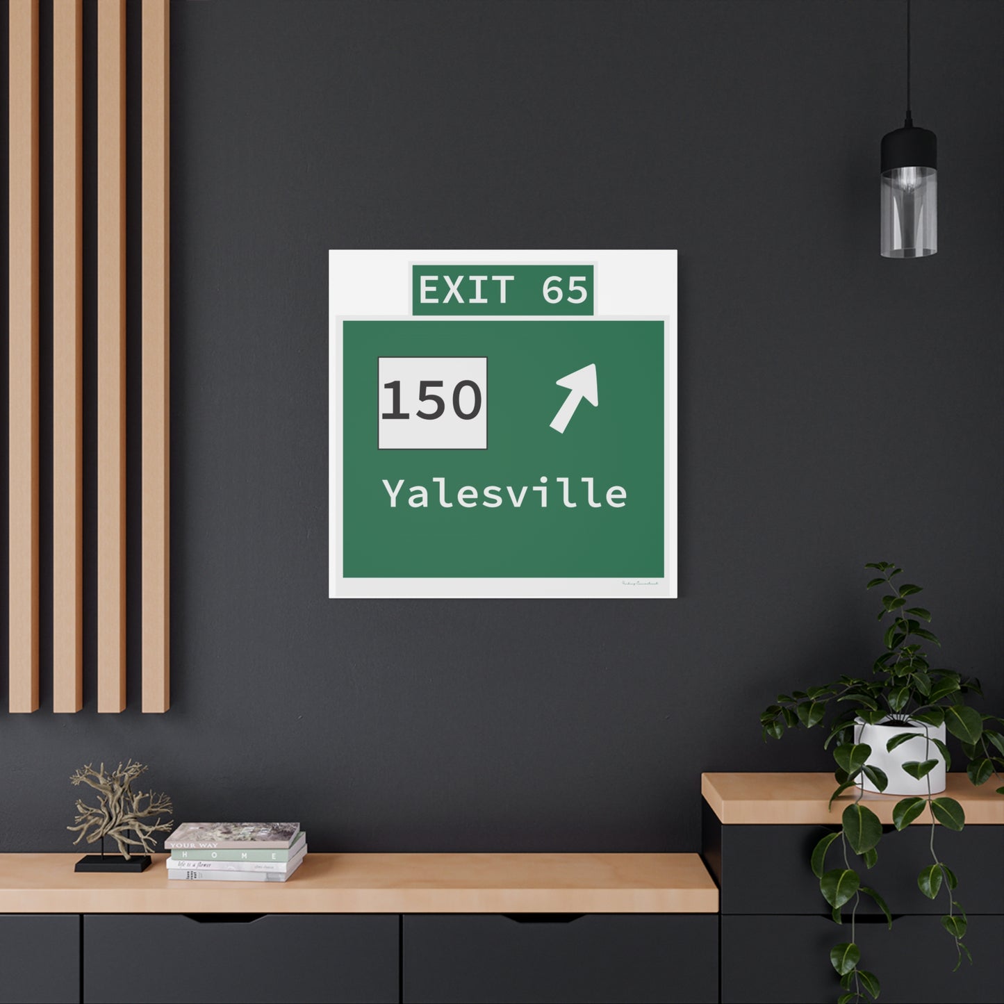 Vintage WCP Exit 65 Sign Matte Canvas, Stretched, 1.25"