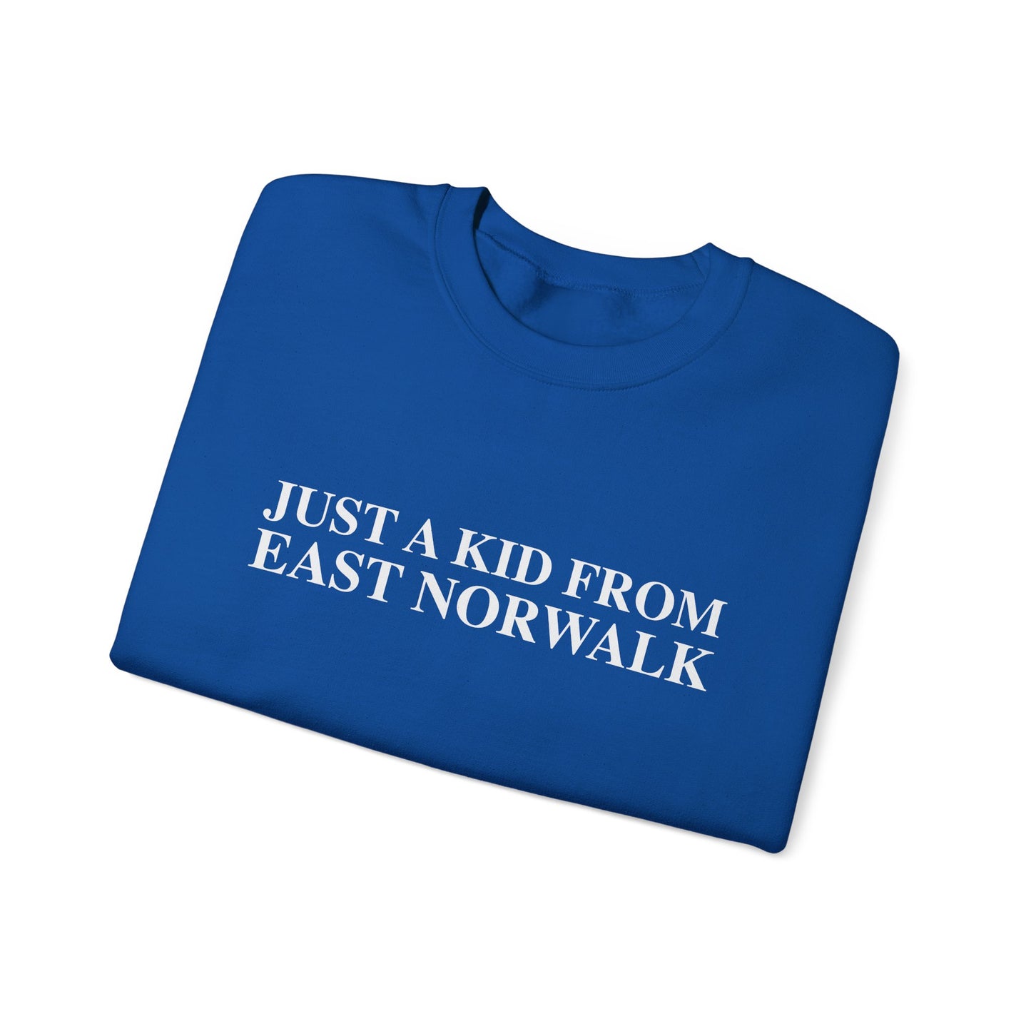 Just a kid from East Norwalk Unisex Heavy Blend™ Crewneck Sweatshirt