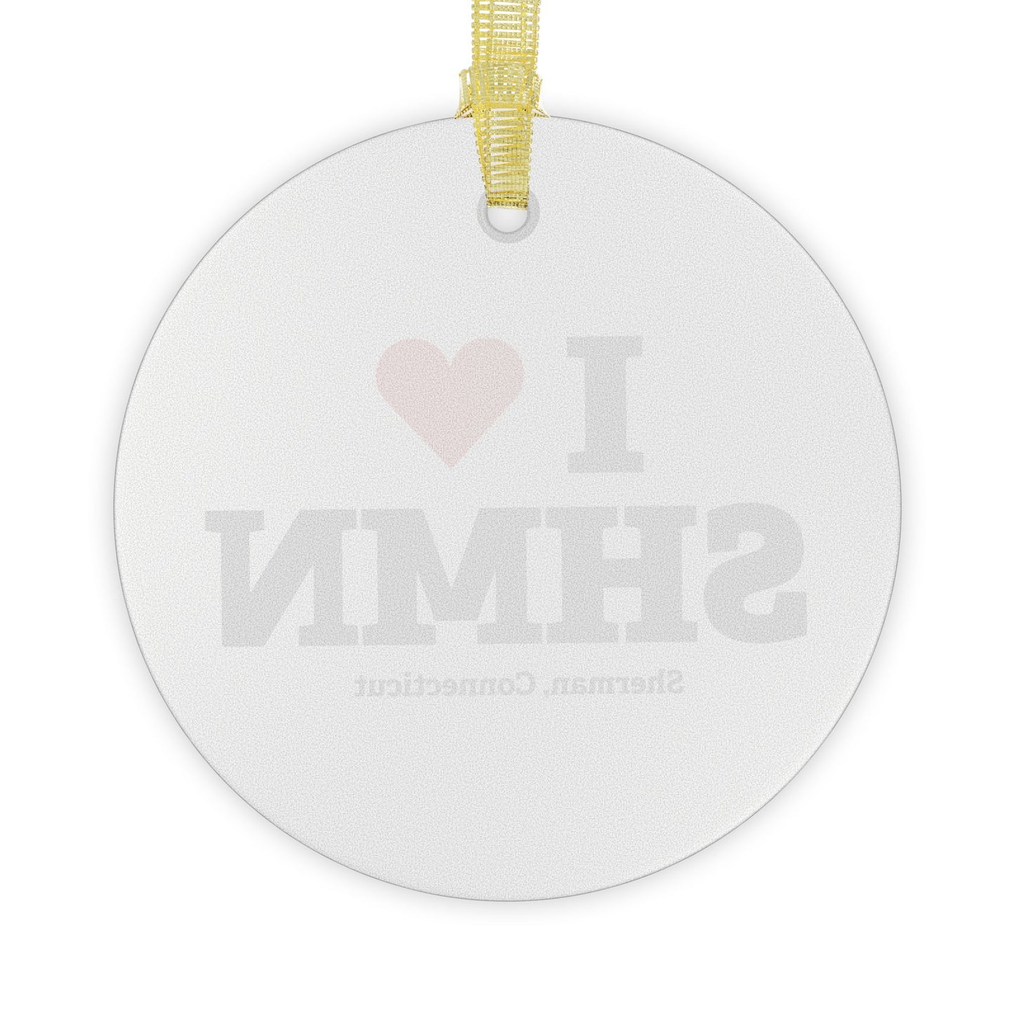I Heart SHMN Glass Ornaments