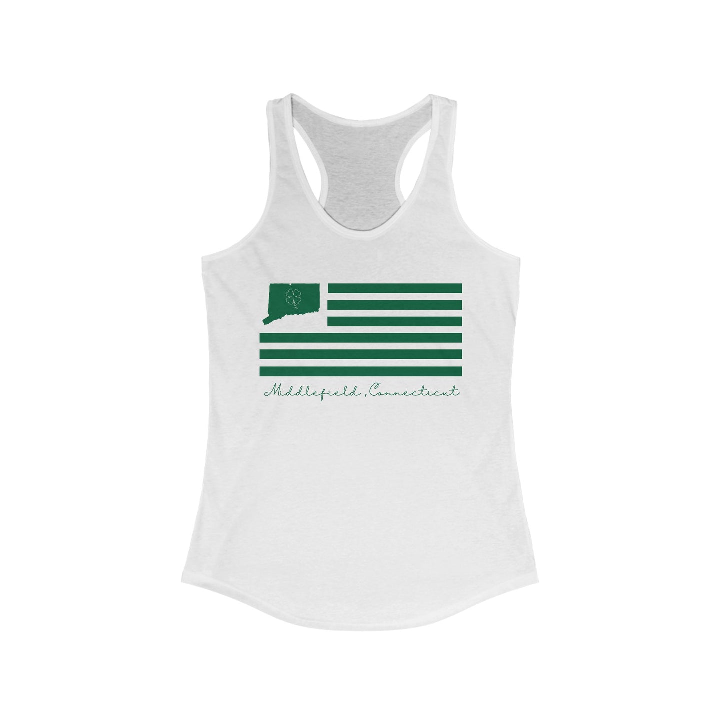 Middlefield Connecticut St. Patrick’s Day Flag Women's Ideal Racerback Tank Top