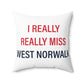 I Really Really Miss  West Norwalk Spun Polyester Square Pillow