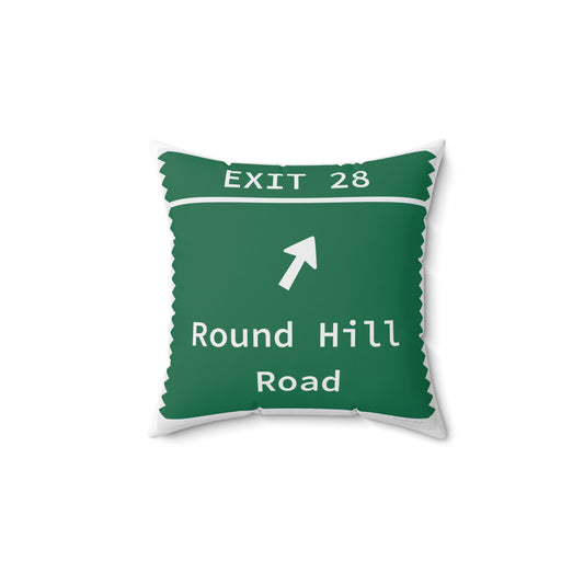 Vintage Merritt Parkway Exit 28 Sign Spun Polyester Square Pillow