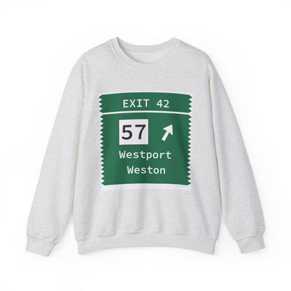 Vintage Merritt Parkway Exit 42 Sign Unisex Heavy Blend™ Crewneck Sweatshirt