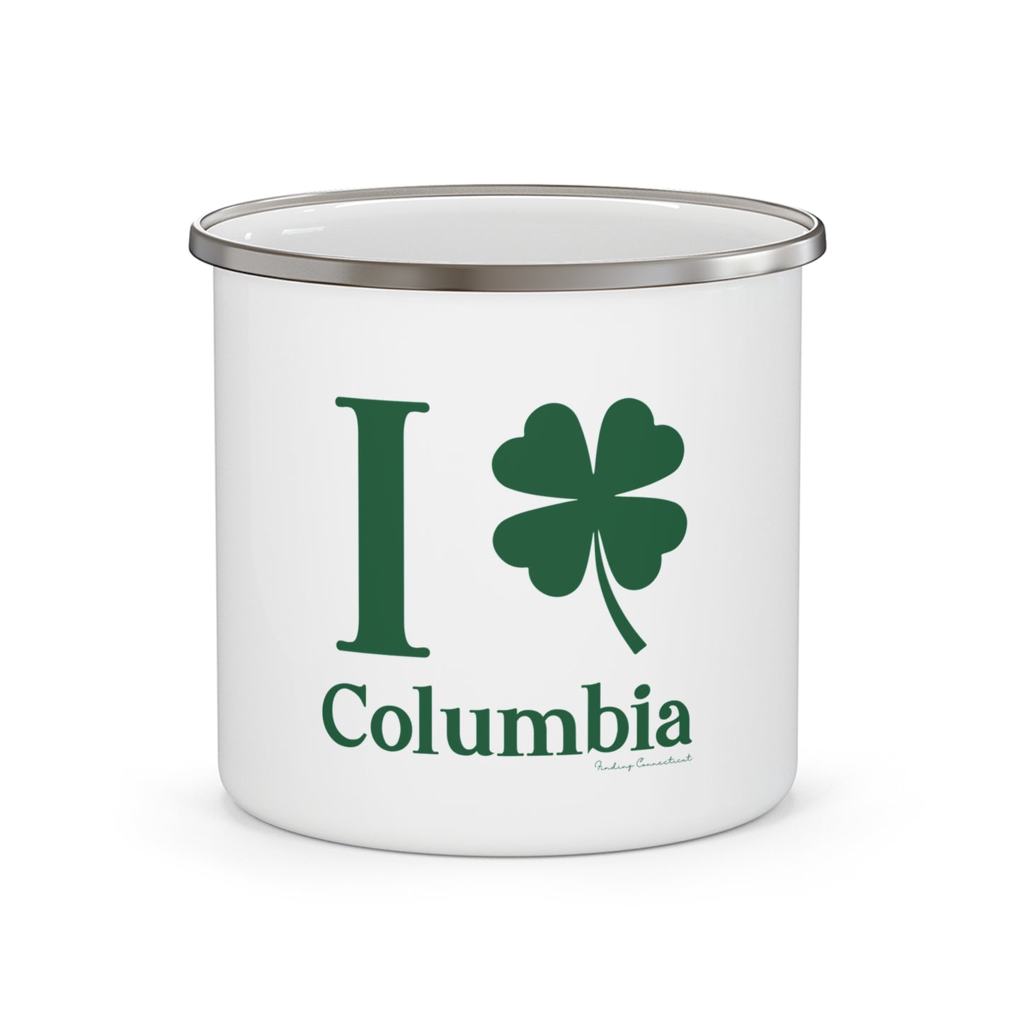 I Clover Columbia Enamel Camping Mug