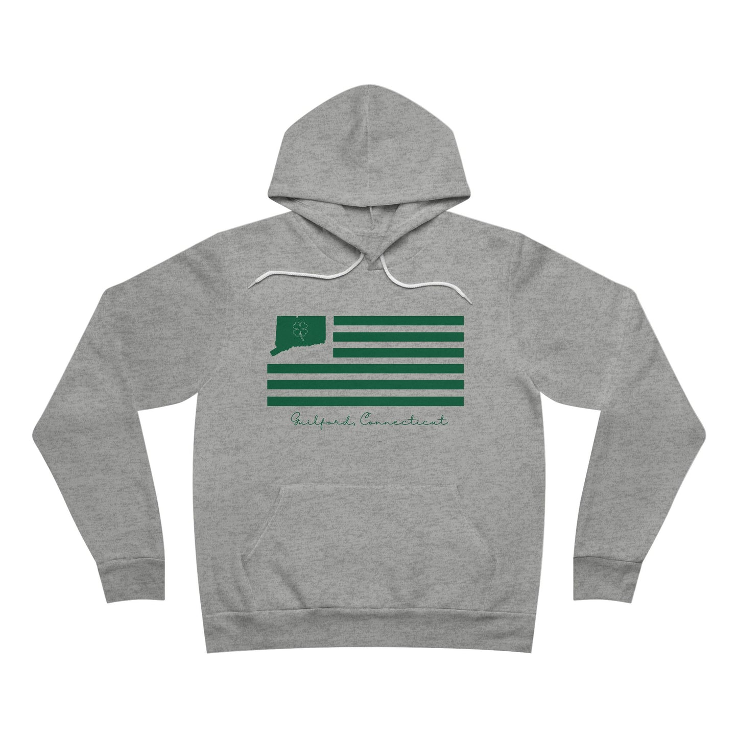 Guilford Connecticut St Patrick’s Day Flag Unisex Sponge Fleece Pullover Hoodie