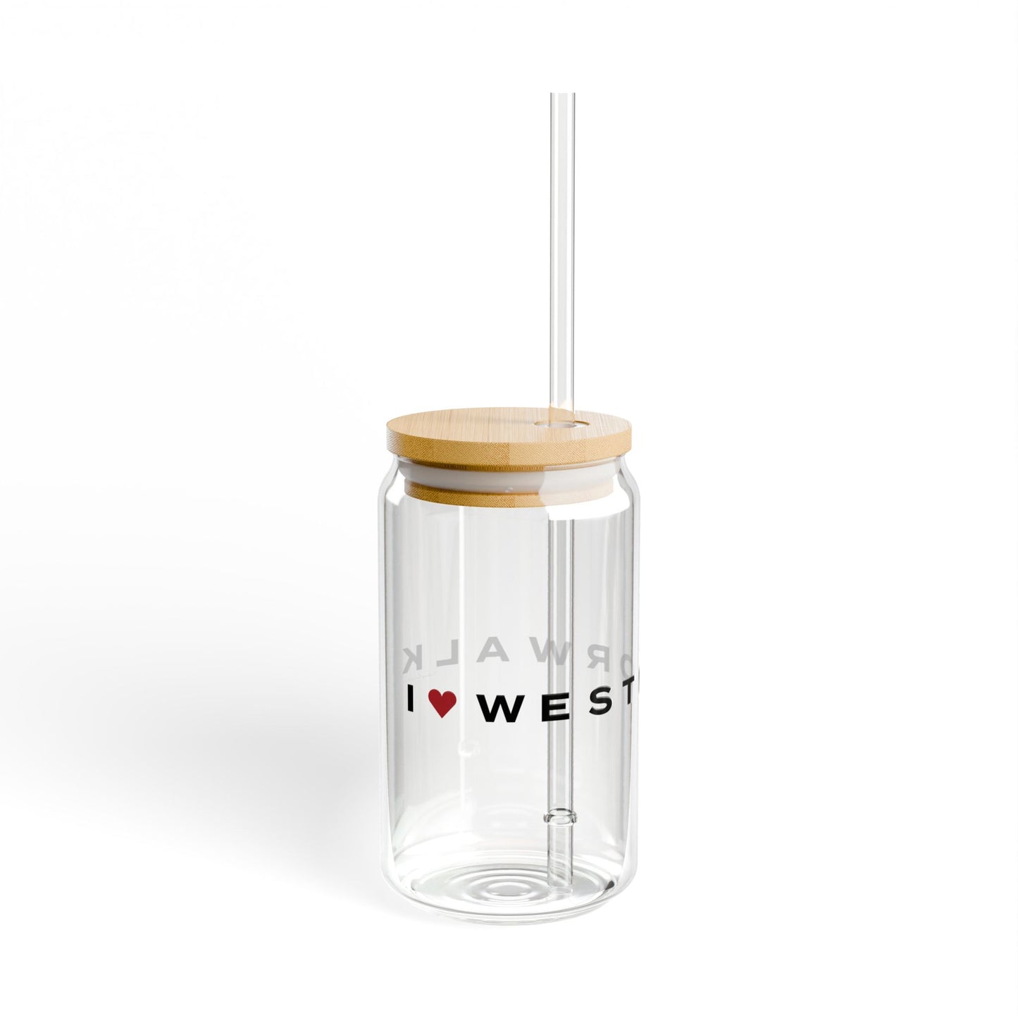 West Norwalk Vision Glass Can with Straw and Lid, 16oz