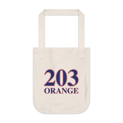 203 Orange Red White & Blue Organic Canvas Tote Bag