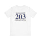 Wolcott 203 Connecticut Unisex Jersey Short Sleeve T-Shirt