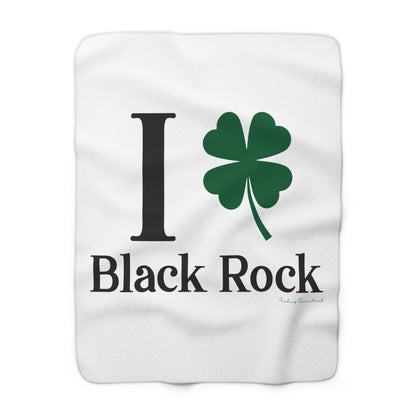 I Clover Black Rock Sherpa Fleece Blanket