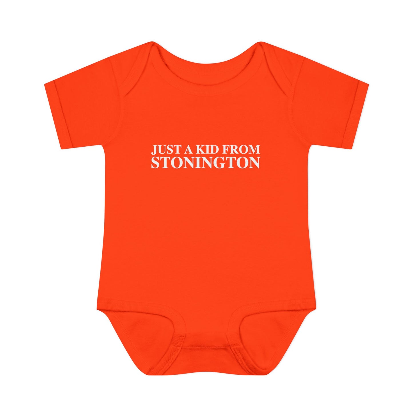 Just a kid from Stonington Infant Baby Rib Bodysuit