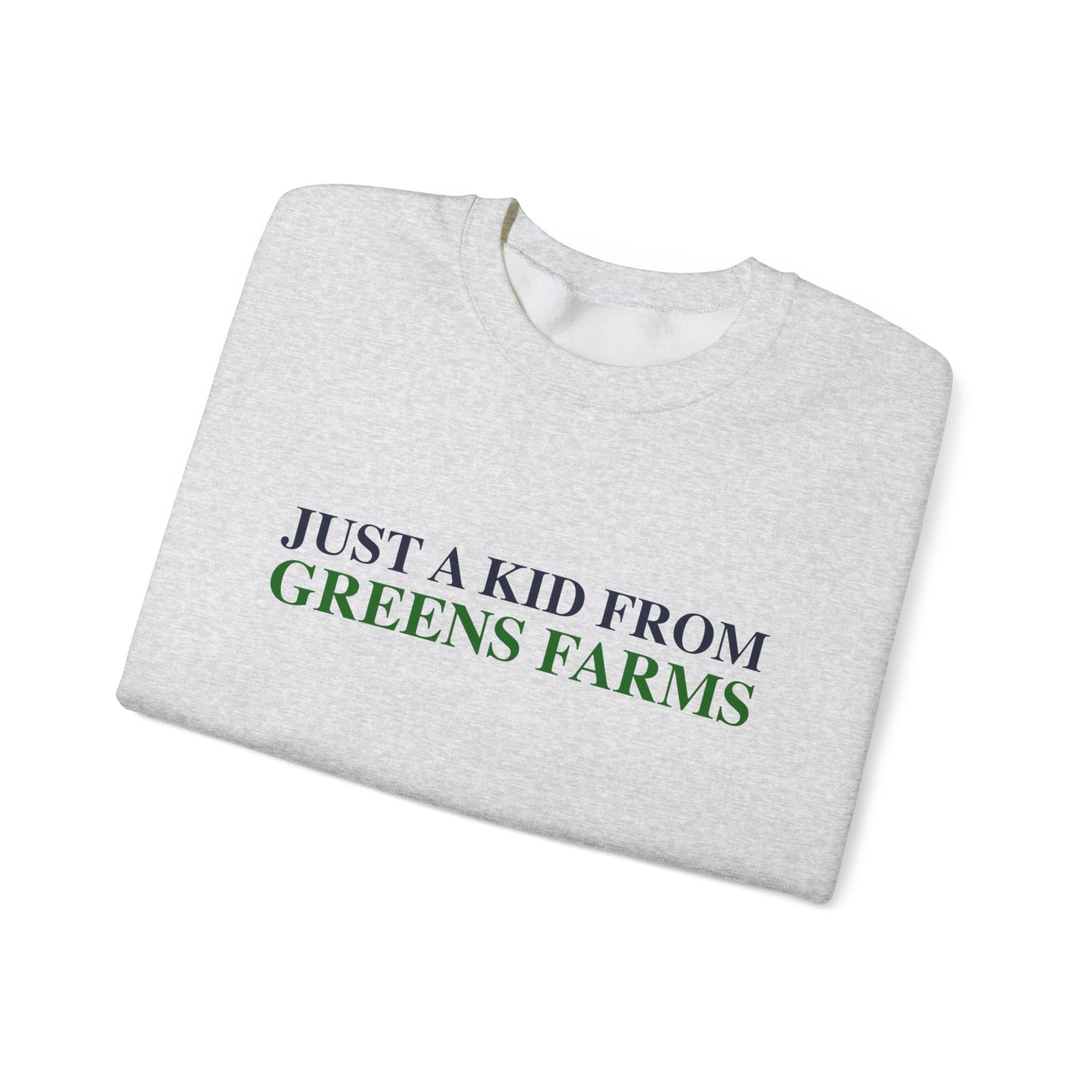 Just a kid from Greens Farms Unisex Heavy Blend™ Crewneck Sweatshirt