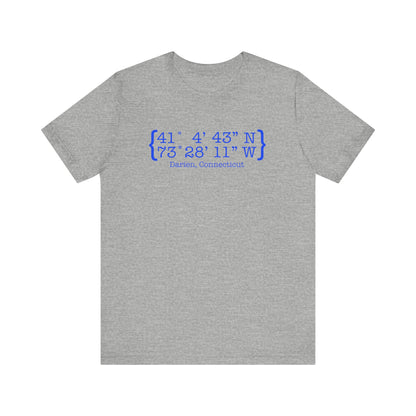Darien Coordinates Unisex Jersey Short Sleeve T-Shirt