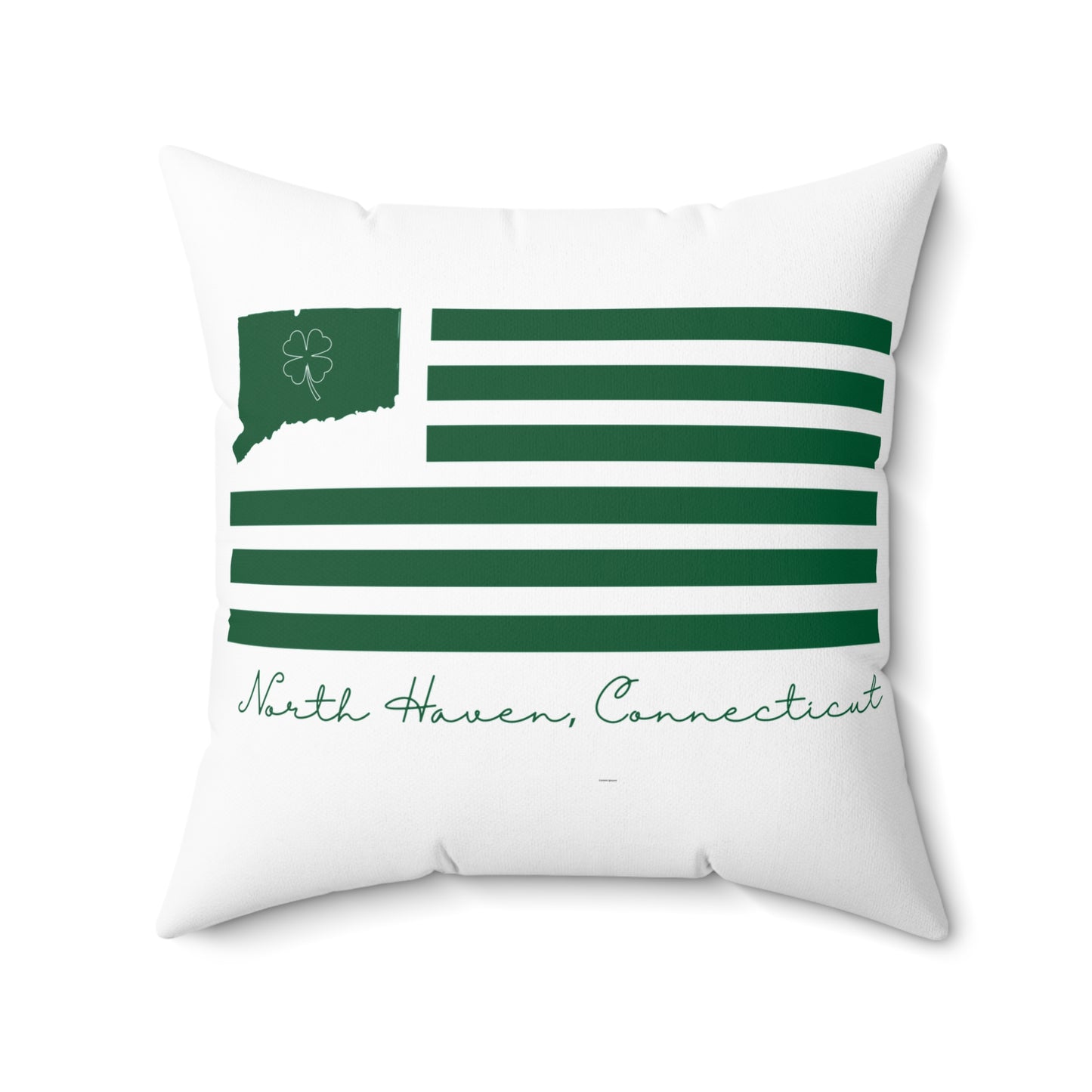 North Haven Connecticut St. Patrick’s Day Flag Spun Polyester Square Pillow