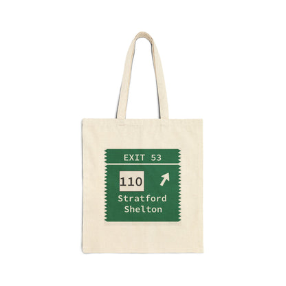 Vintage Merritt Parkway Exit 53 Sign Cotton Canvas Tote Bag