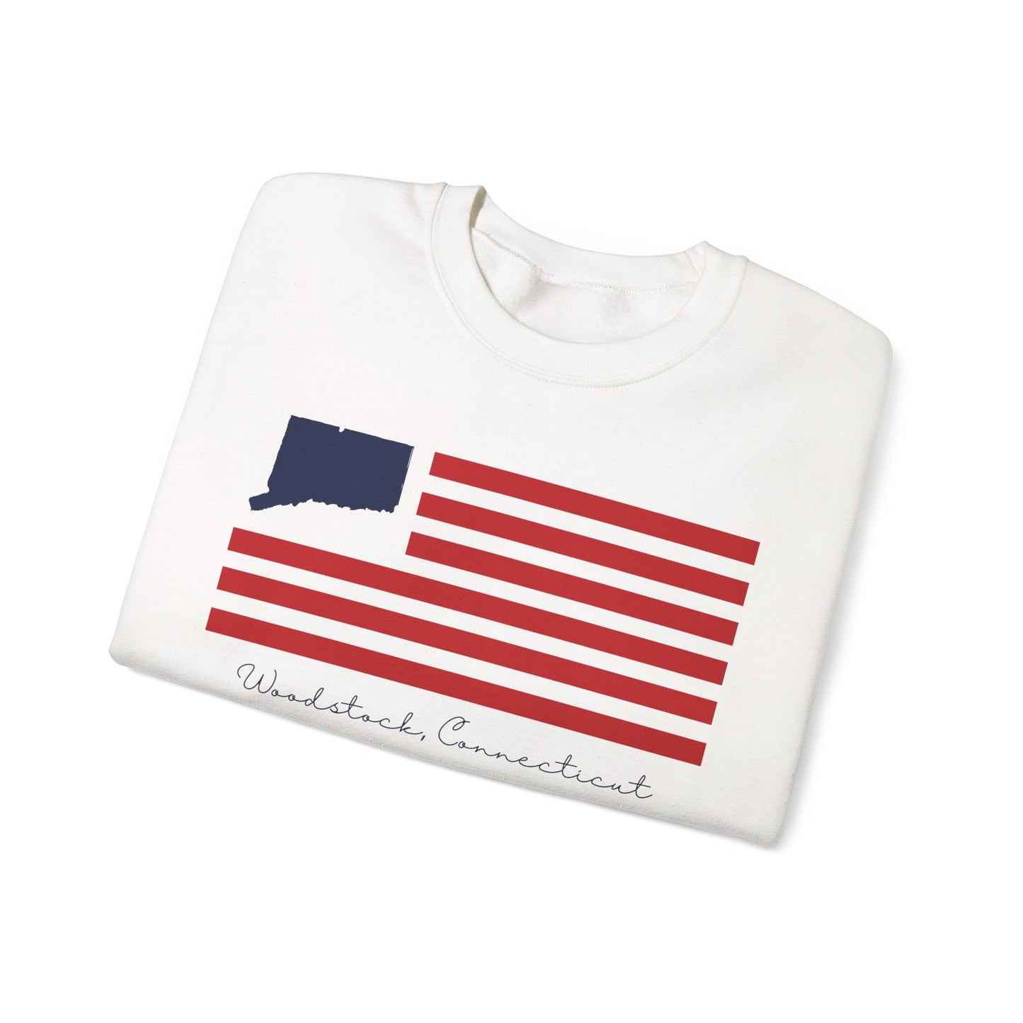 Woodstock Connecticut Flag Unisex Heavy Blend™ Crewneck Sweatshirt