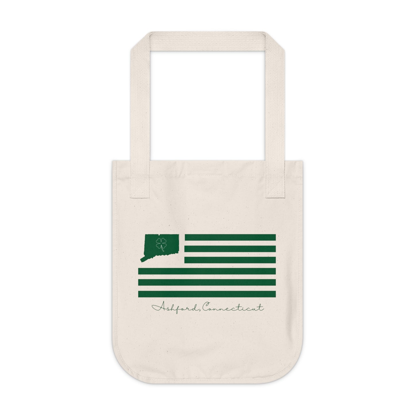 Ashford Connecticut St. Patrick’s Day Flag  Organic Canvas Tote Bag