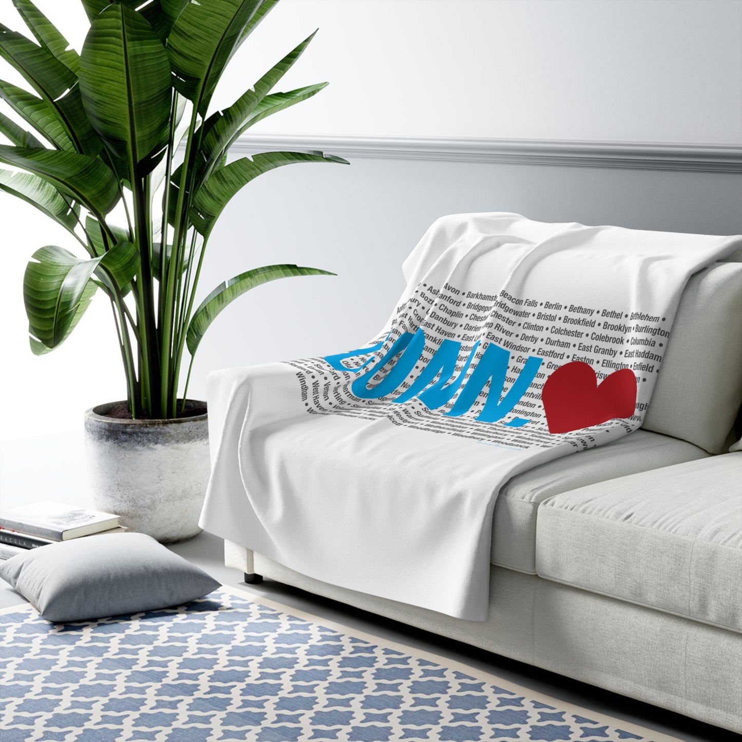 Connecticut Love Sherpa Fleece Blanket