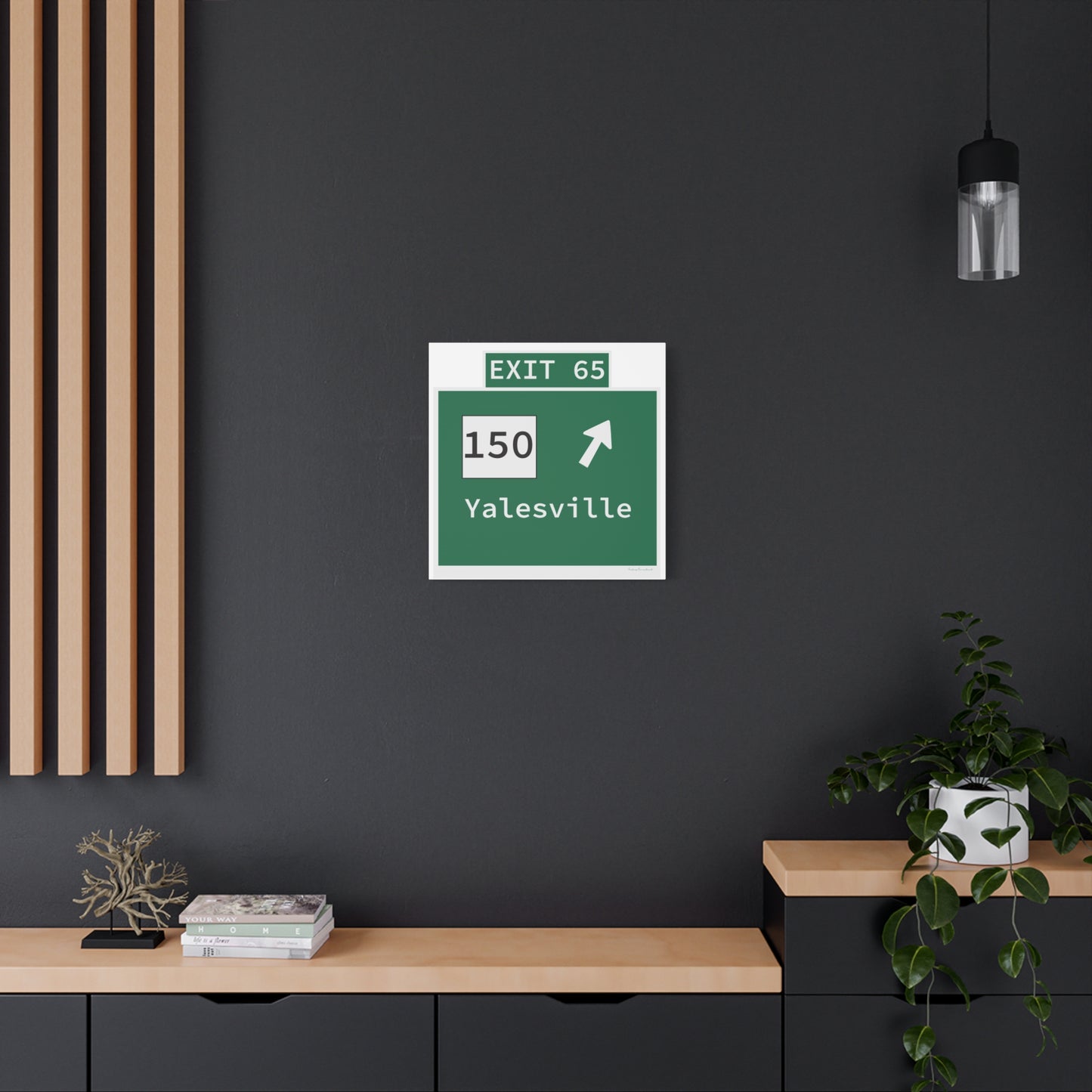 Vintage WCP Exit 65 Sign Matte Canvas, Stretched, 1.25"