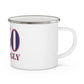 860 Killingly Red, White & Blue Enamel Camping Mug