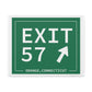 Vintage Exit 57 WCP Sign Matte Canvas, Stretched, 1.25"
