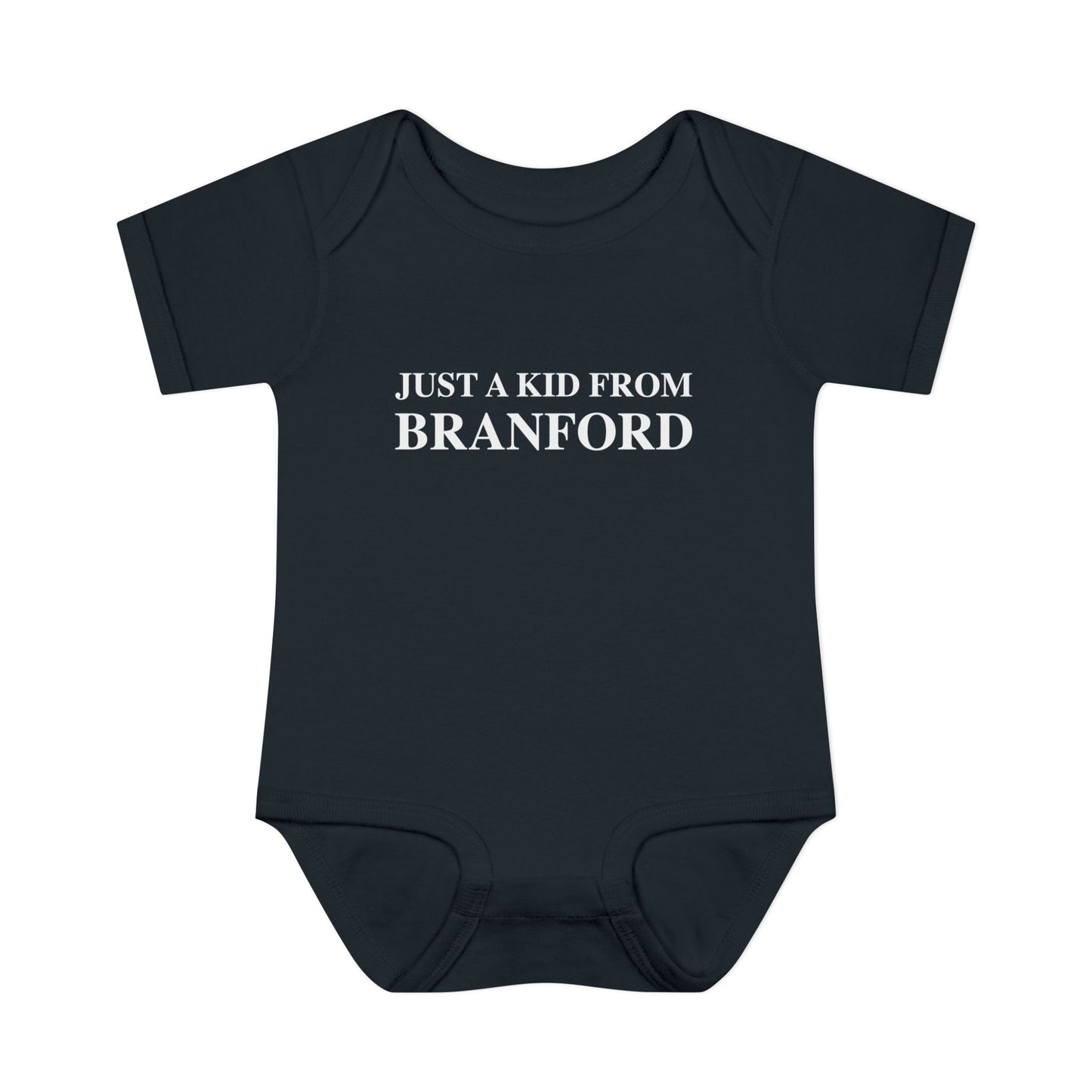 Just a kid from Branford Infant Baby Rib Bodysuit