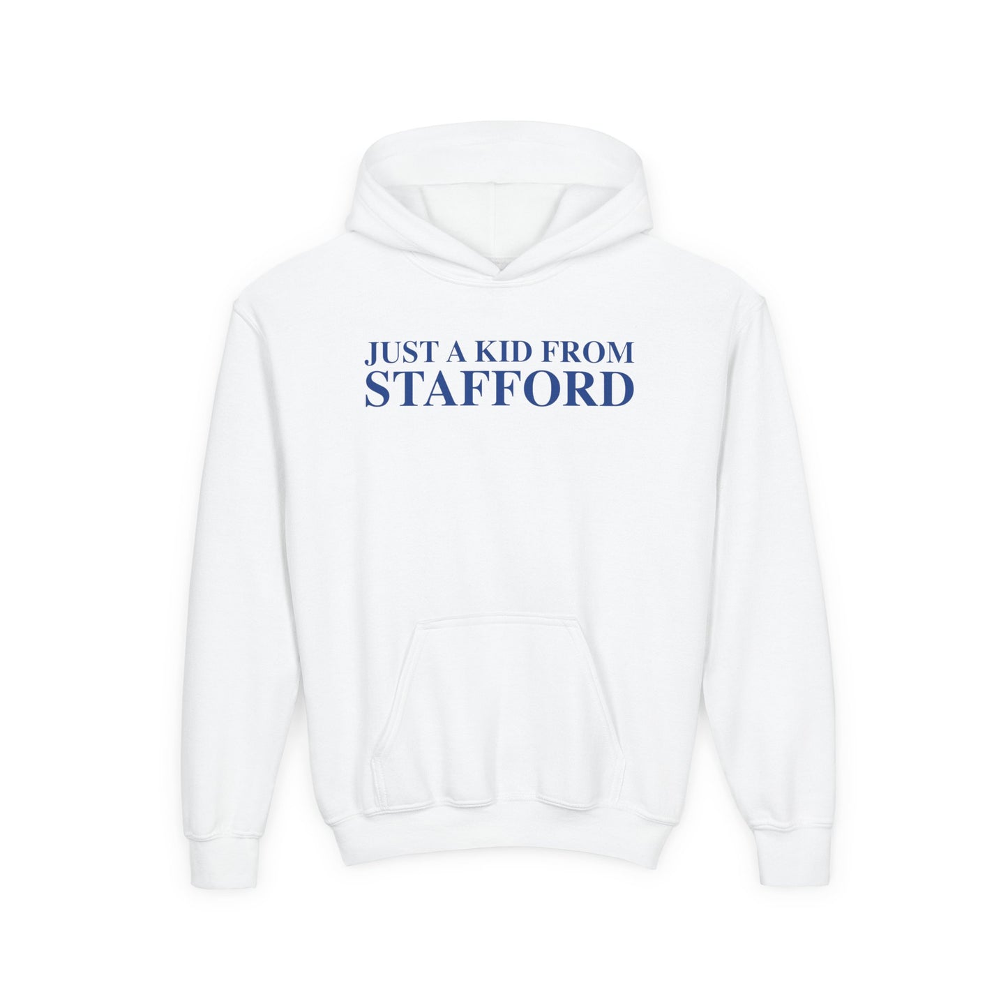 Just a kid from Stafford Youth Heavy Blend Hooded Sweatshirt