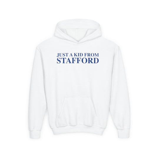 Just a kid from Stafford Youth Heavy Blend Hooded Sweatshirt