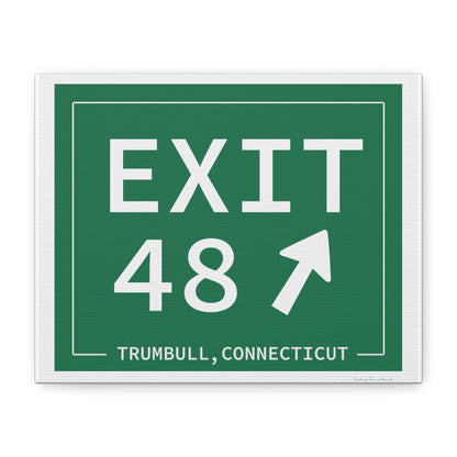 Vintage Exit 48 Merritt Parkway Sign Matte Canvas, Stretched, 1.25"